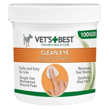 Vet's Best Eye Wipe, Servetele pentru Igiena Ochilor, 100 buc