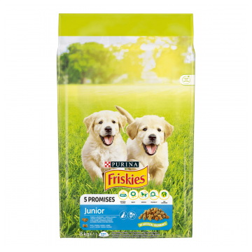 PURINA Friskies Junior, Pui cu Legume, hrană uscată câini junior, 8kg