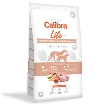Calibra Dog Life Senior Medium & Large Breed cu Pui, 12 Kg