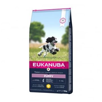 EUKANUBA Basic Puppy M, Pui, hrană uscată câini junior, 15kg