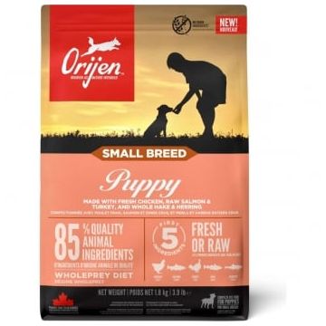 ORIJEN Puppy Small Breed, XS-S, Pui și Curcan, hrană uscată fără cereale câini junior, 1.8kg