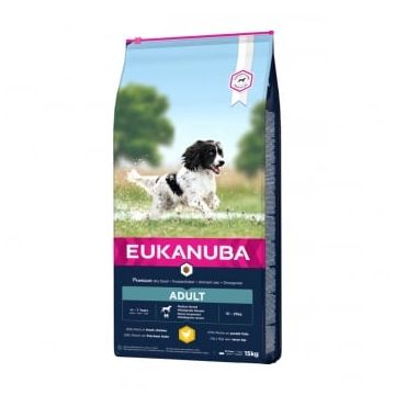 EUKANUBA Basic Adult M, Pui, hrană uscată câini, 15kg
