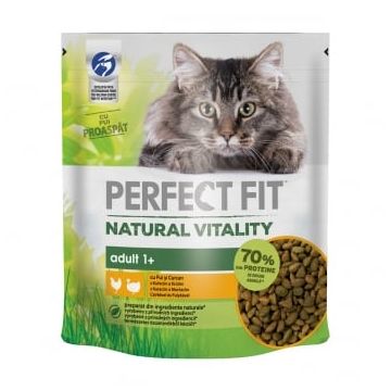 PERFECT FIT Natural Vitality, Pui si Curcan, hrană uscată pisici, 650g