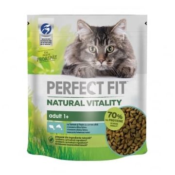 PERFECT FIT Natural Vitality, Somon și Pește cu carne albă, hrană uscată pisici, 650g