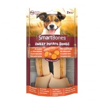 SMARTBONES Flavours Sweet Potato Bones Medium, recompense câini, Oase aromate Cartof Dulce, 2buc