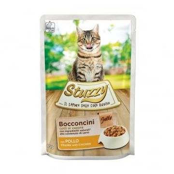 Stuzzy, Pui, plic hrană umedă pisici, (bucăți în aspic), 85g