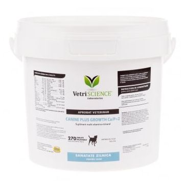 VETRI SCIENCE Canine Plus Growth Ca/P, suplimente creștere și vitalitate câini, 270tbl masticabile