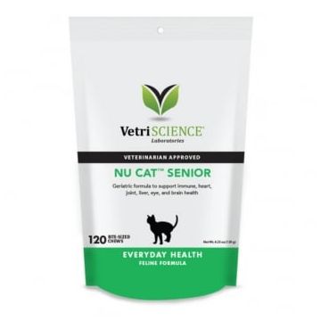 VETRI SCIENCE Nu-Cat Senior, Bite-sized Chews, multivitamine pisici senior, 30cpr masticabile