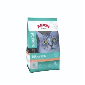 ARION Original Derma 32/19, Somon, hrană uscată pisici, piele și blană, 7.5kg