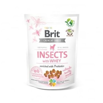BRIT Care Crunchy Cracker, Insecte și Zer cu Probiotice, recompense fără cereale câini junior, 200g