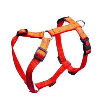 Ham Caini 3x Ajustabil Nylon Orange Reflectorizant Click 10 mm x 22-40 cm