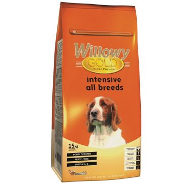 Hrana Uscata Super Premium Caini Willowy Gold Dog Intensive All Breeds, 15 kg