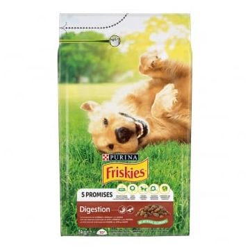 PURINA Friskies Digestion, Vită și Miel cu Cicoare, hrană uscată câini, sensibilități digestive, 3kg