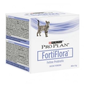 PURINA Pro Plan Veterinary Diets FortiFlora Feline, supliment alimentar pisici, sensibilități digestive, 1g x 30