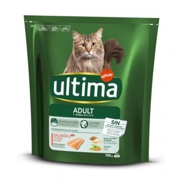 ULTIMA Cat Adult, Somon, hrană uscată pisici, 750g