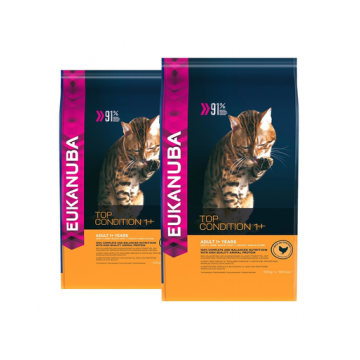 EUKANUBA Cat Adult All Breeds Top Condition Chicken&Liver 20 kg (2 x 10 kg) hrana pisici adulte