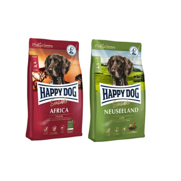 HAPPY DOG Supreme Africa 12.5 kg + Noua Zeelanda 12.5 kg hrana pentru caini cu intolerante alimentare