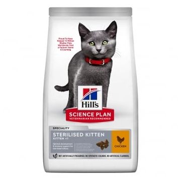 HILL'S Science Plan Kitten Sterilised, Pui, hrană uscată pisici junior sterilizate, 10kg