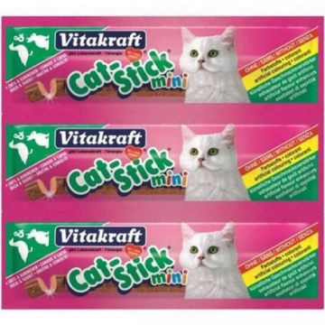 Recompensa pisici, Vitakraft Cat Stick Iepure si Rata, 18 g