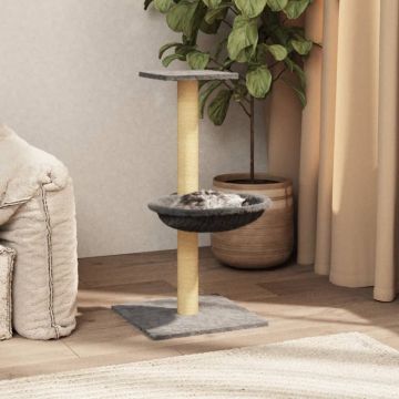 vidaXL Ansamblu de pisici, stâlp din funie sisal, gri deschis, 74 cm