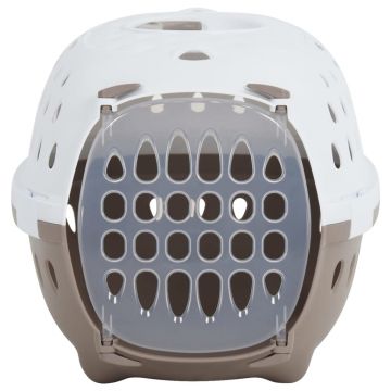 vidaXL Cutie de transport animale alb și maro 50x34,5x32 cm PP