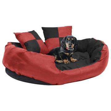 vidaXL Pernă reversibilă lavabilă pt câini, roșu și negru, 85x70x20 cm