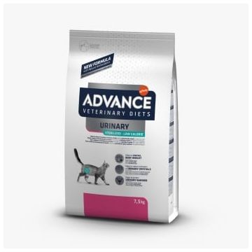 ADVANCE Veterinary Diets Urinary Sterilised Low Calorie, dietă veterinară pisici sterilizate, hrană uscată, sistem urinar, metabolism (obezitate & diabet), 7.5kg