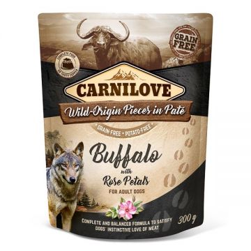 Carnilove Dog Pouch Paté Buffalo with Rose Petals, 300 g