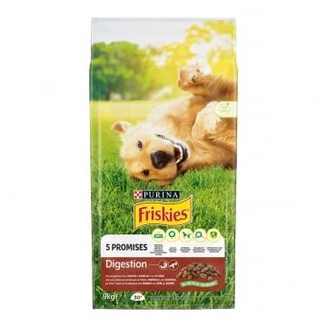 PURINA Friskies Digestion, Vită și Miel cu Cicoare, hrană uscată câini, sensibilități digestive, 9kg