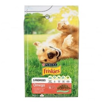 PURINA Friskies Omega, Vită și Pește, hrană uscată câini, 3kg