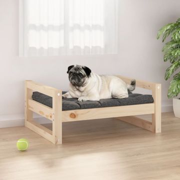 vidaXL Pat pentru câini, 65,5x50,5x28 cm, lemn masiv de pin