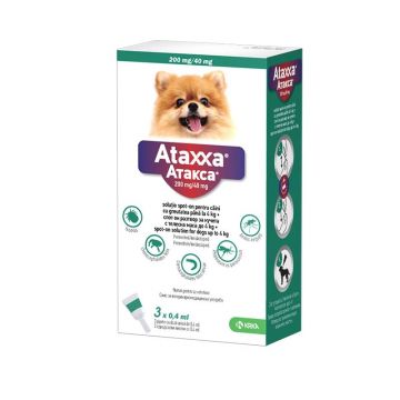 Ataxxa Dog - pipete antiparazitare pentru caini de talie foarte mica ieftin