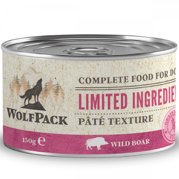 Hrana umeda pentru caini Wolfpack LTD Adult Mistret 150g