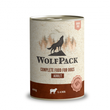 Hrana umeda pentru caini Wolfpack Miel 800g