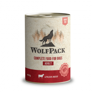 Hrana umeda pentru caini Wolfpack Vita Angus 400g