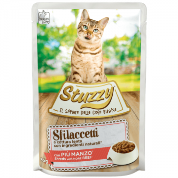 Hrana umeda pentru pisici Stuzzy Fasii de vita in sos 85g