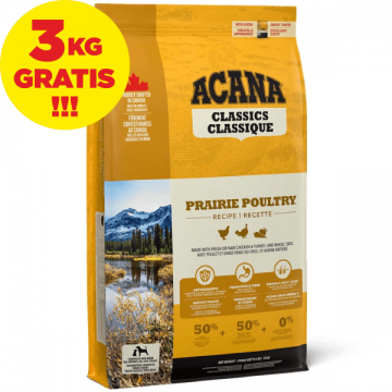 Hrana uscata pentru caini Acana Classic Prairie Poultry 14+3 kg