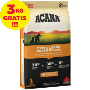 Hrana uscata pentru caini Acana Heritage Junior Large Breed 14+3 kg GRATIS