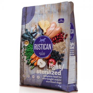 Hrana uscata pentru caini Rustican Light/Sterilised Pui/Peste&Orez Brun 12kg