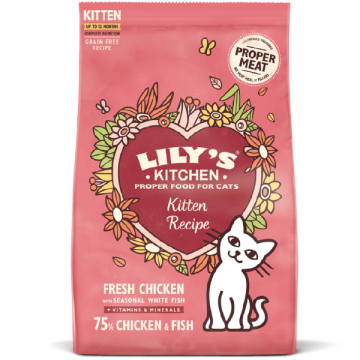 Hrana uscata pentru pisici Lily's Kitchen Kitten Pui&Peste alb 800g