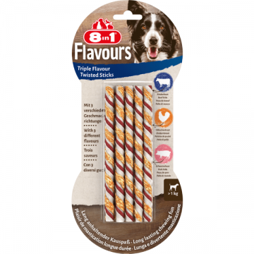 Recompense pentru caini 8in1 Sticks Triple Flavour 10buc 70g