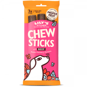 Recompense pentru caini Lily's Kitchen Dog Sticks Vita 120g