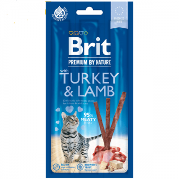 Recompense pentru pisici Brit Sticks Curcan&Miel 3buc 15g