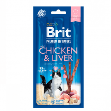Recompense pentru pisici Brit Sticks Pui&Ficat 3buc 15g