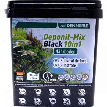 Substrat fertil pentru acvariu Dennerle Deponit Mix Black 10in1 4.8kg