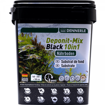 Substrat fertil pentru acvariu Dennerle Deponit Mix Black 10in1 9.6kg