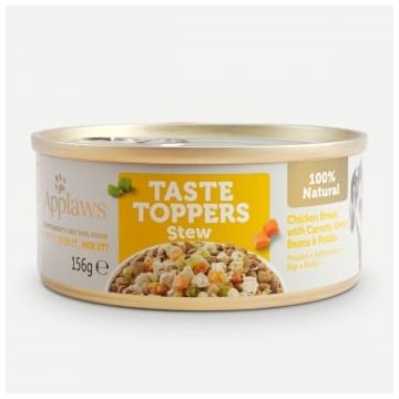 APPLAWS Taste Toppers Tocăniță, XS-XL, Pui și Legume, conservă hrană umedă monoproteică fără cereale câini, (în sos), 156g