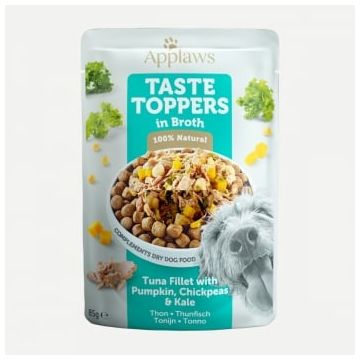 APPLAWS Taste Toppers, XS-XL, Ton și Legume, plic hrană umedă monoproteică fără cereale câini, (în supă), 85g