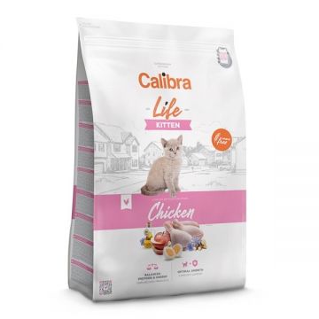 Calibra Cat Life Kitten, Chicken, 1.5 kg la reducere