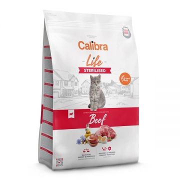 Calibra Cat Life Sterilised, Beef, 1.5 kg la reducere